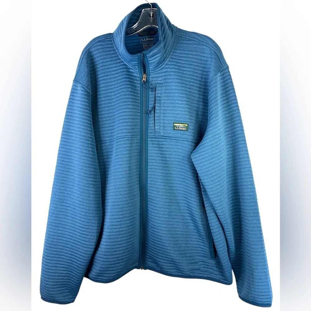 LL BEAN MENS Airlight Knit Full-Zip BLUE XXXL SLIGHTLY FITTED jacket coat quilt - Picture 2 of 12
